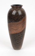 VINCENZO NASSON Murano art glass vase with aventurina goldstone swirling design, baring original circular label, 23.5cm high - 2