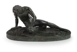 An antique bronze statue of VERCINGETORIX, 19th century, 16cm high, 33cm wide