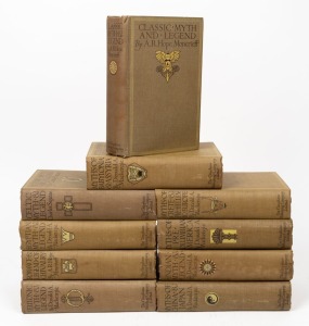 The Gresham Publishing Co, Covent Garden: Myths & Legends series: 10 volumes, including "Celtic Myth & Legend", "Indian Myth & Legend", "Teutonic Myth & Legend", "Egyptian Myth & Legend", "Myths of China & Japan", "Myths of Pre-Columbian America", etc., u