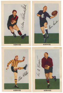 1953 Kornies "Footballers in Action" (Flag), part set [33/64 + 1 spare]. Fair/VG.