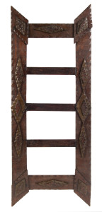 104 · An 1890s depression era tramp art picture frame, carved Australian cedar