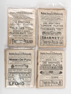 Twenty-eight original copies of the British Journal of Photography, spanning the years 1889 to 1906, in plastic sleeves in box. (28 items)