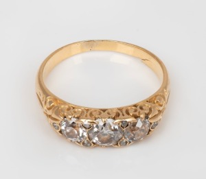 A vintage yellow gold and diamond ring, 19th/20th century, ​​​​​​​2.5 grams