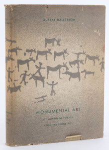 Hallstr&ouml;m, Gustaf (1880 - 1962), Monumental Art of Northern Sweden from the Stone Age, [Stockholm, Almqvist & Wiksell] 1960, the text and illustrations volume only.