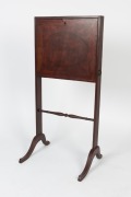 A George III Sheraton fall front secretaire fire screen, satinwood veneer with ebony stringing and brass carrying handles to the sides. 18th century and later. 117cm high, 56cm wide - 2