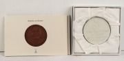 Two MEISSEN German porcelain commemorative plaques, 21st century, ​​​​​​​the larger 6.5cm diameter