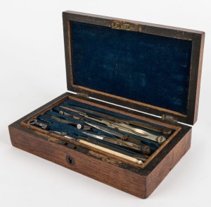 DENTIST'S picks, drawing tools in box and assorted tools, 19th and 20th century