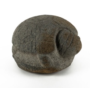 154 · A Chinese carved granite turtle garden ornament, 19th/20th century, 25cm high, 36cm long