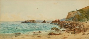 J. CROCKER, Near St. Clair, Dunedin, New Zealand, signed lower right "J. Crocker", ​​​​​​​25 x 55cm, 47 x 78cm overall