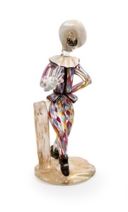 DINO MARTENS (attributed) vintage Murano glass carnival statue, mid 20th century, 32cm high