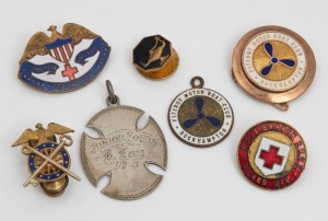 BADGES & FOBS including 9ct gold "Fitzroy Motor Boat Club ROCKHAMPTON" (9.4 grams), sterling silver, gilt metal and enamel examples, 19th and 20th century, (7 items).