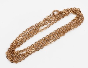 A vintage 14ct gold necklace, stamped "585", ​​​​​​​75cm long, 9.9 grams
