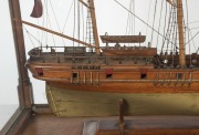 An antique Australian model steam powered sailing ship, housed in a period Australian cedar and glass display case, 19th century, ​​​​​​​57cm high, 105cm wide, 30cm deep - 2