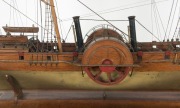 An antique Australian model steam powered sailing ship, housed in a period Australian cedar and glass display case, 19th century, ​​​​​​​57cm high, 105cm wide, 30cm deep - 3