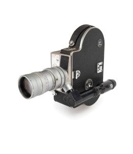 BOLEX-PAILLARD: H16 M 16mm movie camera, c. 1962, with P. Ang&eacute;nieux Paris Ang&eacute;nieux Zoom&nbsp;17-68mm f2.2 lens [#1175555] with viewfinder attachment.