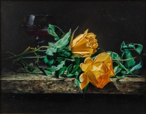 ALEKSEI&nbsp;LEONIDOVICH&nbsp;ANTONOV&nbsp;(b.1957), Elegant Duo, acrylics on canvas, signed lower left, titled verso, 28 x 35cm; framed 40 x 48cm. Purchased from Classic Art Gallery, California, with their catalogue.