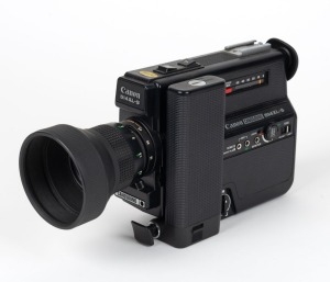 CANON: Canosound 514XL-S Super-8 movie camera [#179149], c. 1976, with Canon C-8 9-45mm f1.4 Macro Zoom lens.