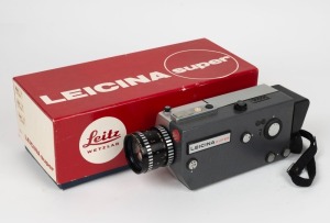 LEITZ: Leicina Super Super 8 movie camera [#070544], c. 1969, with Leicina Vario 8-64mm f1.9 lens. Offered in maker's box.