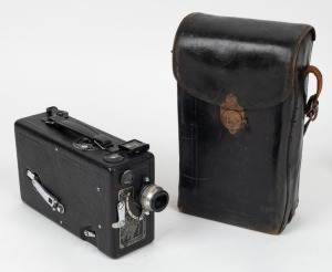 KODAK: Cin&eacute; Model B 16mm movie camera, c. 1923, with Kodak Anastigmat 25mm f1.9 lens. Offered in matching branded black leather case.