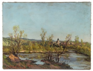 JEAN JOLY (1900 - 1952), Soir Sur L'Etang 1945, oil on canvas, signed and dated lower right, title verso, 46 x 61cm