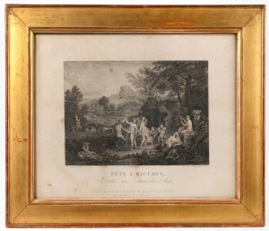 (After Poussin) FORTIER, Fete a Bacchus, engraving, 1817, 20 x 28cm (image); framed 43 x 50cm.