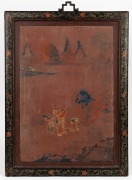 Two antique Chinese lacquered panels, 19th/20th century, ​​​​​​​63 x 47cm each overall - 2