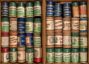EDISON cylinder phonograph rolls, approximately 80