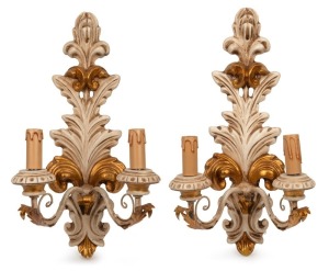 A pair of Florentine wall sconces, 20th century, 50cm high