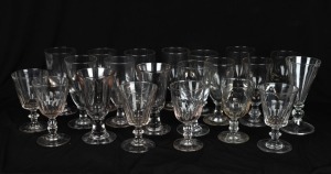 Twenty one assorted antique English ale glasses, 19th century, ​​​​​​​the largest 18cm high