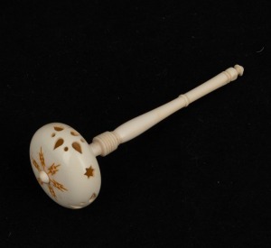 An antique ivory baby rattle, 19th century, ​​​​​​​9.5cm high