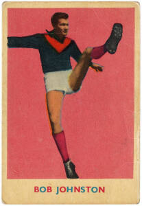 1963 Scanlens "Footballers" No.18 Bob Johnston (Melbourne). Fair/G.