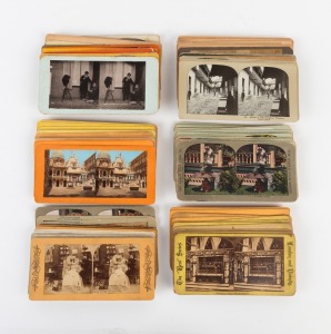 VARIOUS PUBLISHERS: Accumulation of ninety-one stereo cards, featuring views by a wide array of anonymous or minor publishers, together with a series of twenty-one "The Grand Canyon of Arizona" cards. (91 cards)