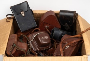 VARIOUS MANUFACTURERS: Accumulation of thirty vintage leather camera cases from brands such as Kodak,&nbsp;Voigtl&auml;nder, Zeiss Ikon, among others. (30 items)