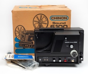 CHINON: Sound 6100 8mm projector, c. 1978, in maker's box with printed matter.