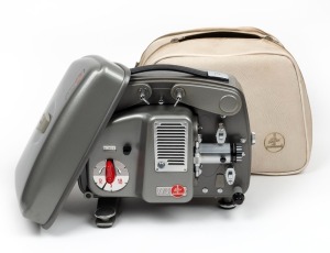 BOLEX-PAILLARD: Type 18-5 8mm projector, c. 1960s, with power cord in maker's leather case.