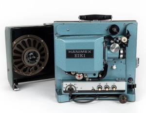 HANIMEX: Eiki&nbsp;RT-1 16mm audiovisual projector, c. 1970s, with speaker cable.