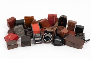 VARIOUS MANUFACTURERS: Twenty-seven light meters and light-meter attachments, all of which in maker's leather cases, from such brands as Bertram, Norwood, Sekonic, Weston, and Zeiss Ikon. (27 items)