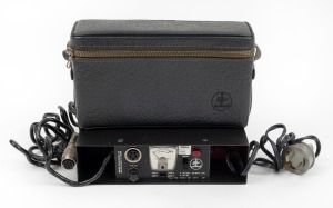 BOLEX-PAILLARD: Type BX-55.12 battery charger [#4216], c. 1950s, with matching leather zip-case.