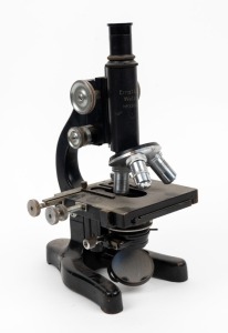 LEITZ: Early 20th century steel microscope [#330984], 39.5cm at highest setting.