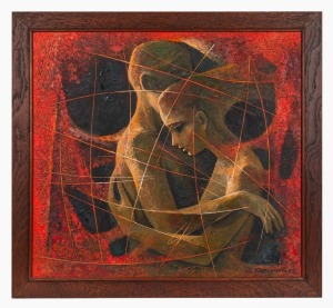 KAMCHORN SOONPONGSRI (1937 - ), (abstract portrait), oil on canvas, signed and dated '73 at lower right, 70 x 76cm, 83 x 88cm overall
