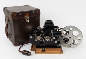 AGFA: Movector 16c movie projector, c. 1930s, in maker's case with spool.