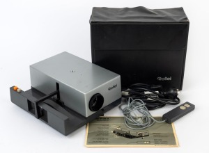 ROLLEI: P35A slide projector, c. 1972, in maker's case with power cable and remote control.