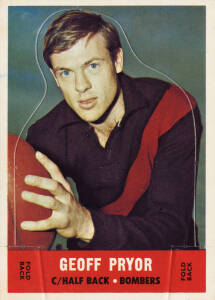1969 Scanlens "Footballers Die Cuts", complete set [18]. The Bill Barrett card with outside section removed, otherwise Fair/VG.