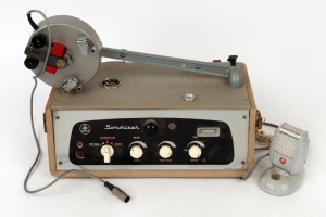 BOLEX-PAILLARD: Circa 1960s Sonorizer&nbsp;with microphone.&nbsp;Employed in adding narration, music, or sound effects&nbsp;to 8mm films.