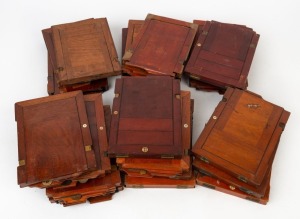 Twenty 4&frac34; x 6&frac12;" mahogany and brass double-dark slides. (20 items)