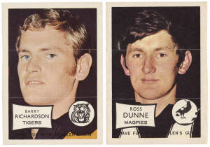 1970 Scanlens "Footballers Mini-Posters", complete set [12]. Poor/VG.