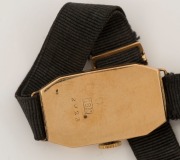 INVICTA&nbsp;lady's Art Deco wristwatch in 18ct yellow gold case, on black silk band, ​​​​​​​dial 2.5cm high - 3