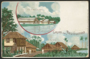NEW GUINEA - German (Deutsch) New Guinea: POSTAL CARD: May 1898 use of 10pf Postal Card overprinted 'Deutsch-Neu-Guinea' with views headed "Gruss aus Neu-Guinea", FU to Berlin with very fine strike of BERLINHAFEN "22/5/98" datestamp&nbsp;and&nbsp;fine Berlin arriva
