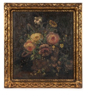 ARTIST UNKNOWN, (floral still life, 19th century), oil on board, housed in John Thallon gilt frame, 56 x 51cm, 67 x 62cm overall