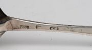 Four antique English and Channel Islands silver dog nose tablespoons, 17th/18th century, the largest 20.5cm long, 210 grams total - 4